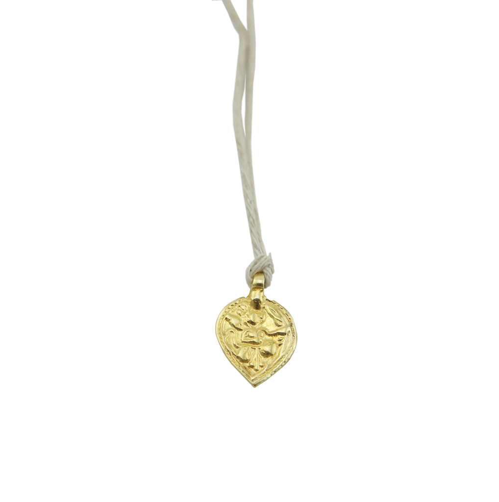 Amulet Gold Necklace Natural Hemp