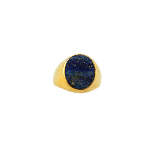 Lapis Lazuli 24K Gold Plate Ring