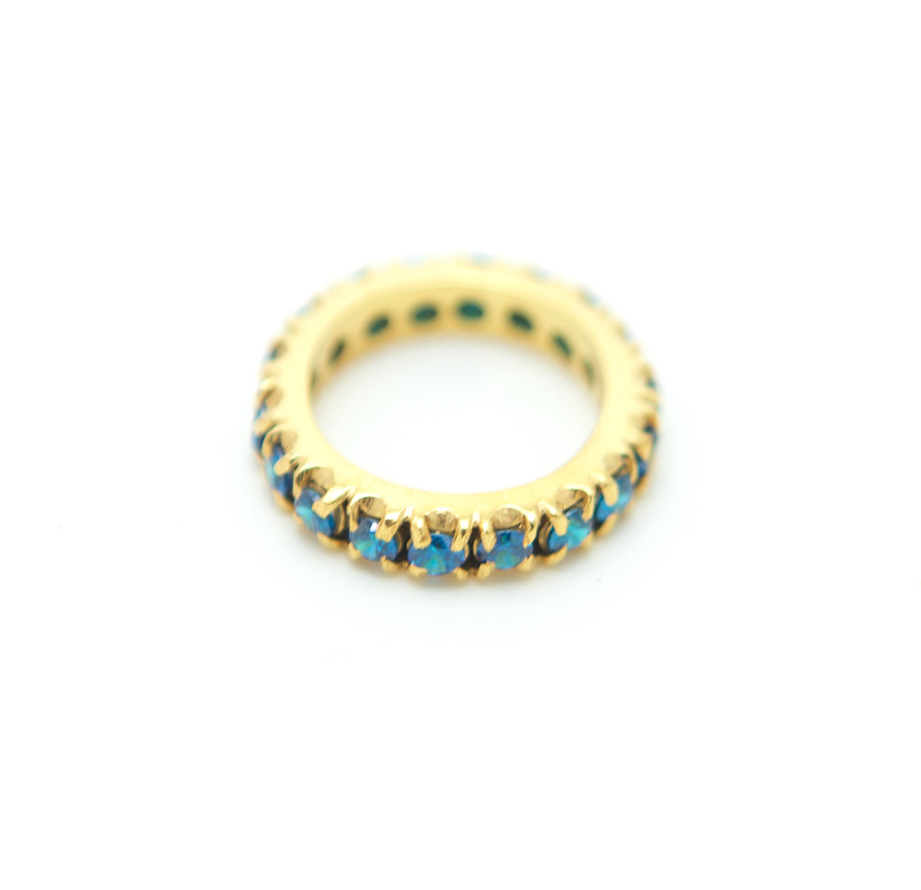 Zirconia Turquoise Princess Ring