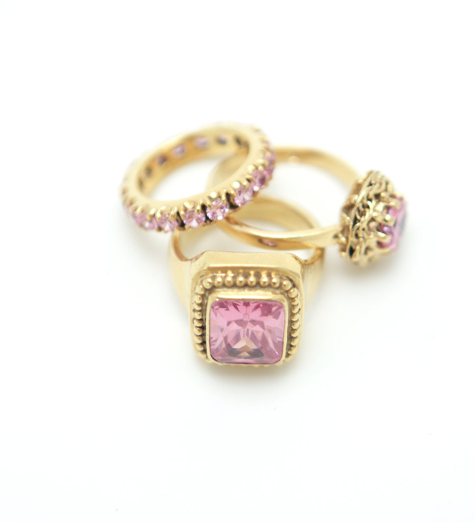 Dusty Pink Zirconia Jawan Ring