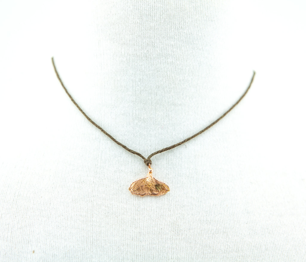A Whale Tale Rose Gold Plated Hemp Cord