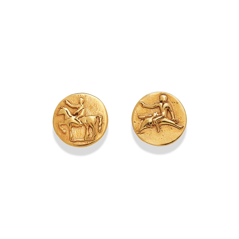 Dolphin Coin Earring Gold