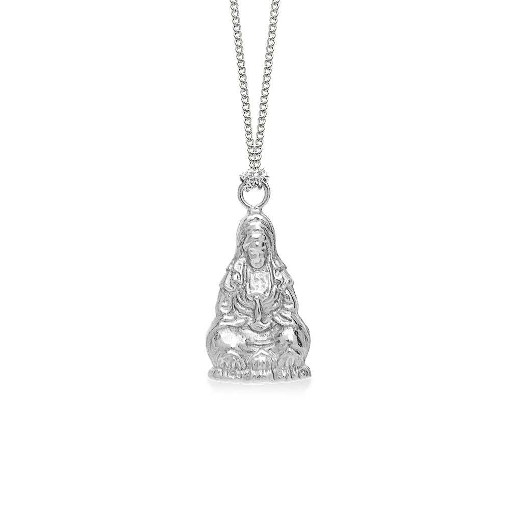 Quan Yin Goddess of Compassion Large Silver