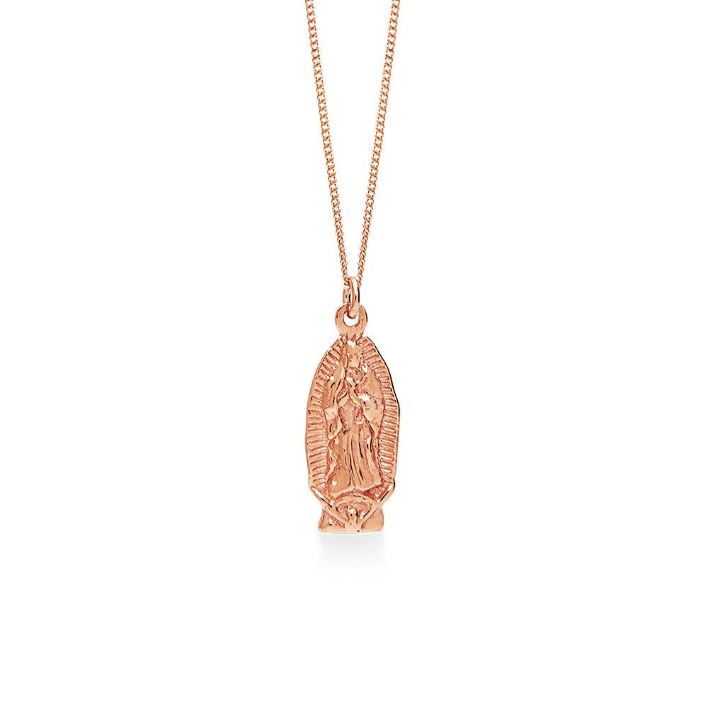 Ancient Guadalupe Maria Necklace Rose Gold