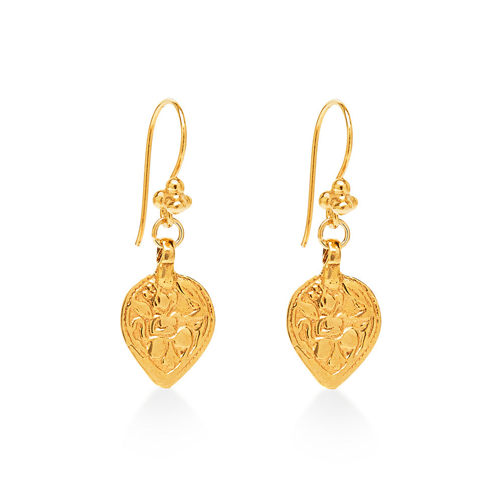 Amulet Inka Hart Hook Earring Gold