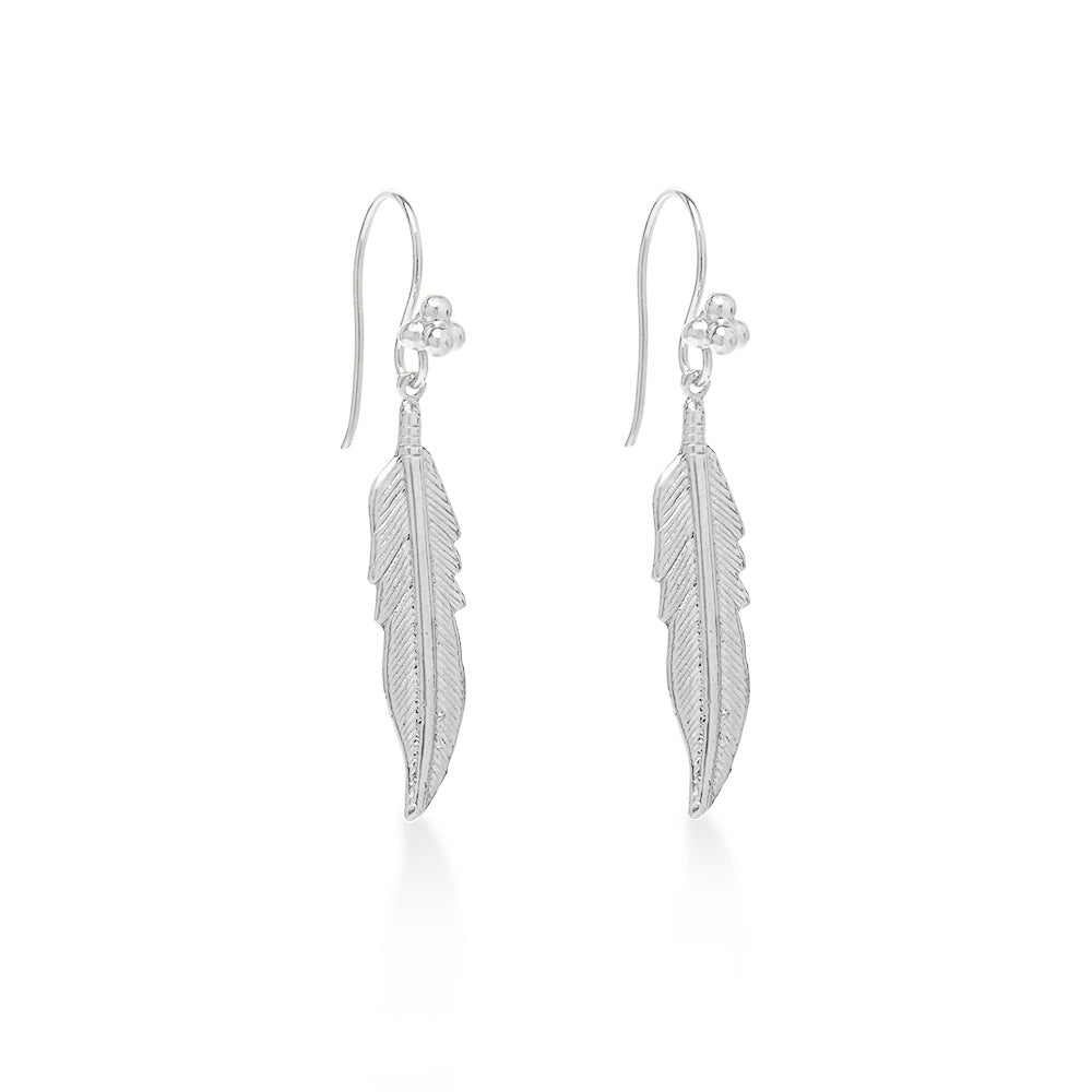 Feather Large Earring Sterling Silver
