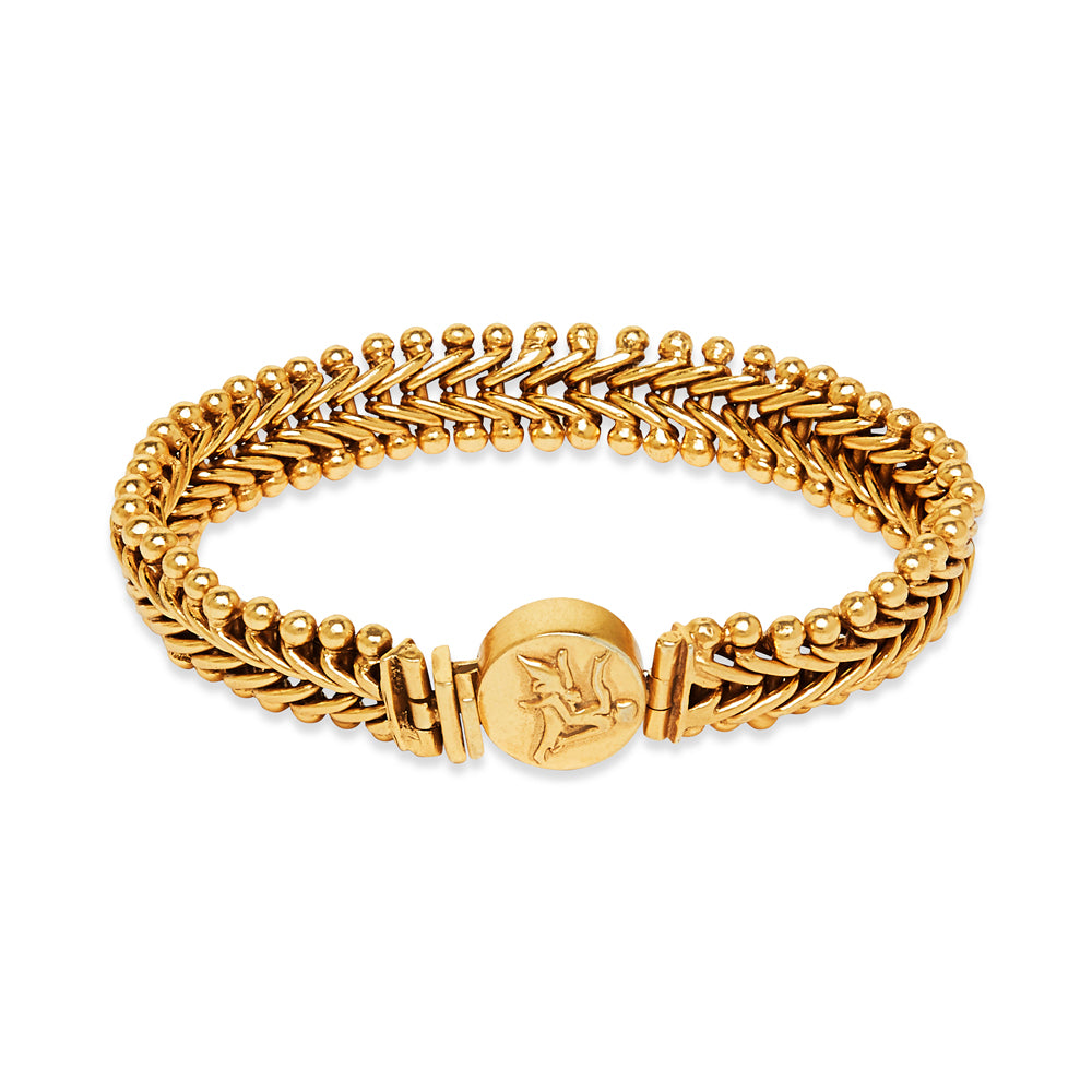 Ancient God of Sun Coin Bracelet Gold
