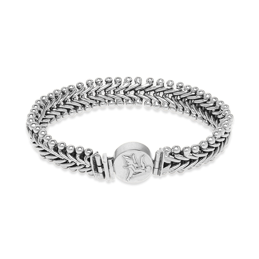 Ancient God of Sun Coin Bracelet Sterling Silver