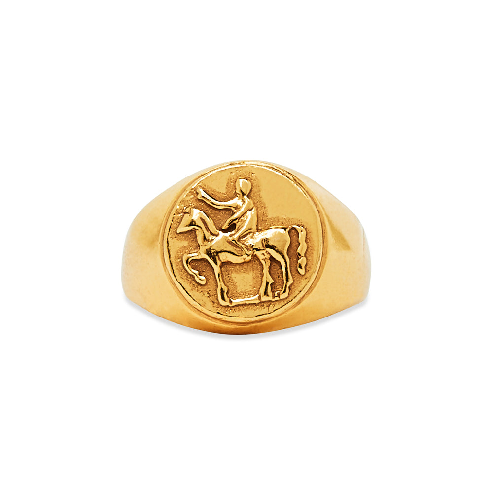 Taras Horse Coin Ring Gold