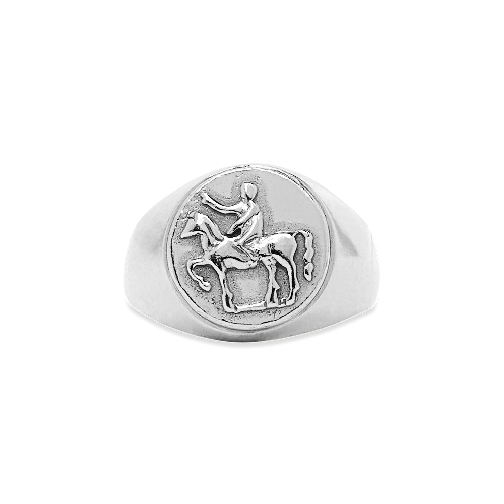 Taras Horse Coin Ring Sterling Silver