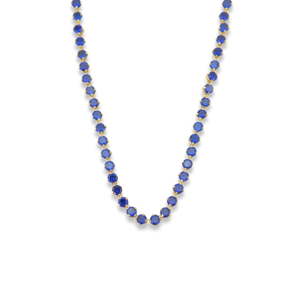 A Blue Zirconia Tennis Necklace.