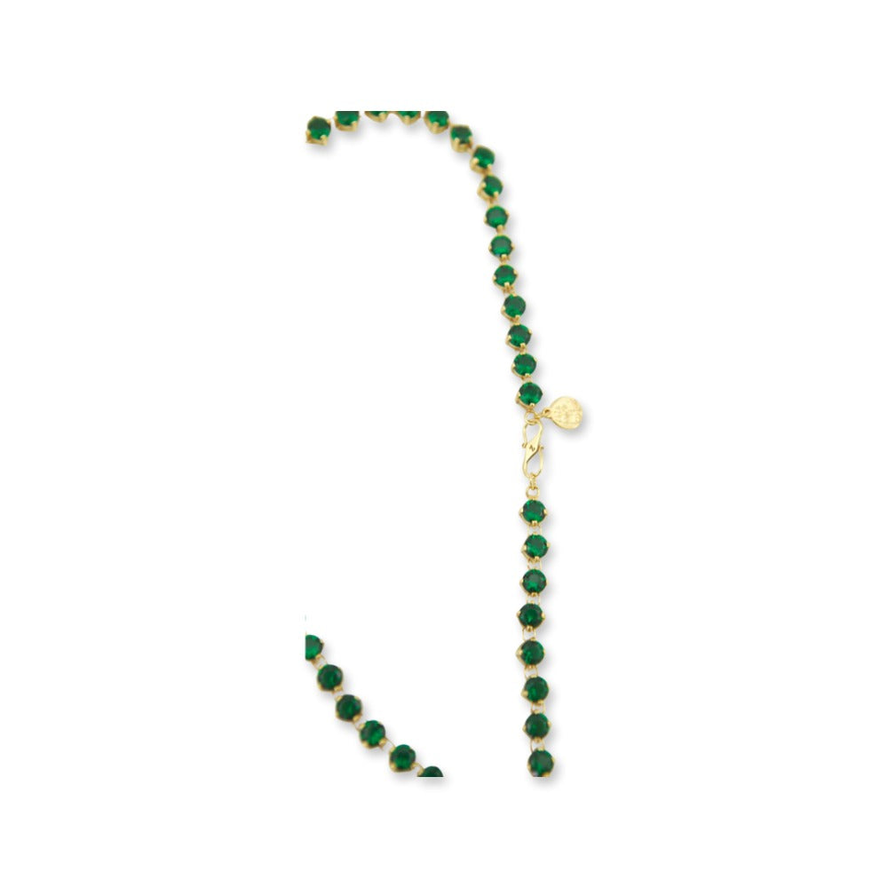 A Green Zirconia Tennis Necklace.