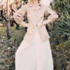 NY Wrap Skirt Long Ivory Linen - Image 2