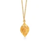 Leaf Embossed Necklace Gold
