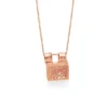 Ancient Tibetan Prayer Square Amulet Rose Gold