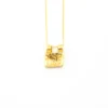 Ancient Tibetan Prayer Square Amulet Gold - Image 3