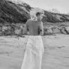 NY Wrap Skirt Long Ivory Linen