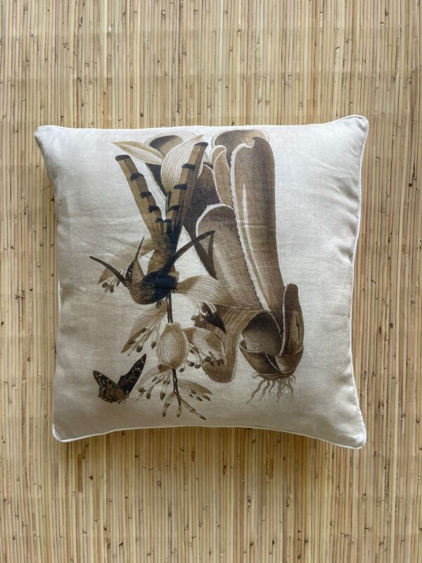 Italian Linen Pillow Agave Print - Image 3
