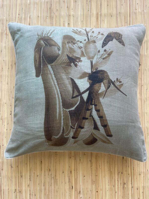 Italian Linen Pillow Agave Print Large